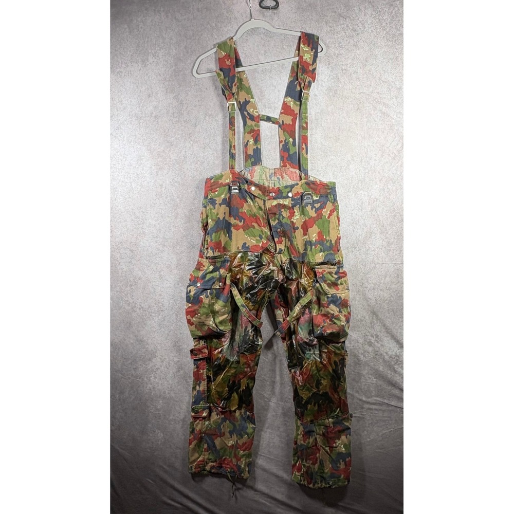 Swiss Military Alpenflage Pants Men L Camo M70 Field Cargo Bib Overalls Tactical